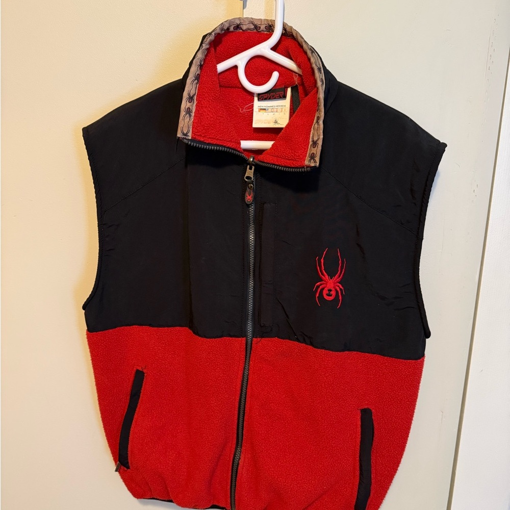 Vintage Spyder Black and Red Zip Vest